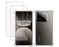 Coque TechNow + 2 films de protection d'écran pour Realme GT 7 Pro - Tempered Glass - Coque Extreme Shock transparente