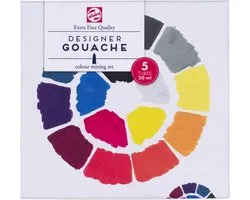 Gouache Extra Fijn Mengset plakkaatverf 5x20ml tubes multicolor.
