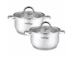 Cheffinger Kookpannen met Deksel - Set van 2 - RVS - Inductie - 20cm & 24cm