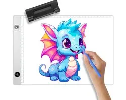 Lightpad A4 voor Diamond Painting - Tekenbord Kinderen - Lichtpad - Lichtplaat - LED - Wit - Hobby - Knutselen - Voor Jongens / Meisjes / Volwassenen - Crafts&Co