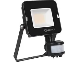 Ledvance LED Floodlight Compact Zwart 20W 2000lm 100D - 840 Koel Wit | IP65 - Symmetrisch - Bewegings- en lichtsensor
