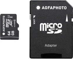 AgfaPhoto Mobile High Speed 64GB Micro SDXC Class 10 + Adapter