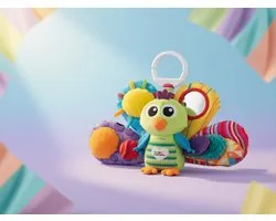Lamaze Jacques de Pauw - Knuffel met clip voor kinderwagen - Babyspeelgoed met spiegel, rammelaar en pieper - Geschikt vanaf de geboorte - Cadeau - Sinterklaas – Feestdagen