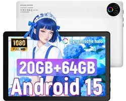 Android 15 Tablet - 10.1 inch - 20(3+17)GB RAM/64GB ROM– 5000mAh - Wifi 6 - Wit