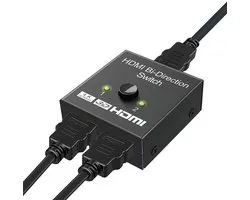 Commutateur HDMI - 4K Ultra HD - 3D - Plug & Play - Câble HDMI inclus - Commutateur HDMI bidirectionnel 2 entrées 1 sortie / 1 entrée 2 sorties - Universel - pour PS5/4 Fire Stick/Xbox/HDTV - Noir