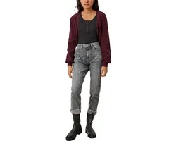 Q/S designed by - T-shirt - Maat S - Vrouwen - 9999 Grey / Bla - Viscose