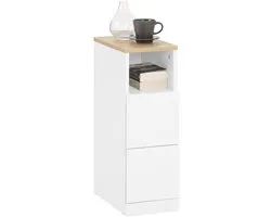 Table d'appoint SoBuy, table de chevet étroite avec 2 tiroirs et compartiment ouvert pour salon et chambre 20 x 35 x 60 cm, FBT149-WN