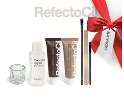 Kit Complet RefectoCil : 2 pièces (n° 3 Châtain Naturel & n° 3.1 Châtain Clair) + 100 ml d'Oxydant + Dap et Plat + Brosse & Brosse à Sourcils