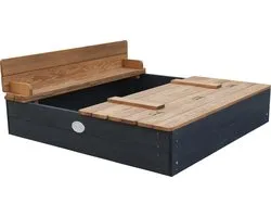 AXI Ella Houten Zandbak in Antraciet/Bruin - Met Zitbankjes en Deksel - FSC hout - 100x95x20cm - Zandbak voor kinderen