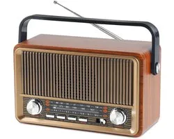 Radio rétro avec Bluetooth, radio de valise nostalgique, petite, avec AM/ FM/ SW3, USB / TF / AUX, rechargeable, radio de cuisine, radio vintage pour cuisine, bureau, outdoor
