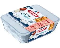 Pyrex - Ovenschalen - Rechthoekige set van 2 (22 x 17 en 24 x 19 cm)