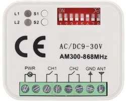 Universele ontvanger compatibel met Hörmann HSM2 / HSM4 / HS1 / HS2 / HS4 / HSE2 / HSD2 / HSP4 868 / HSZ1 868,3 MHz - ShopVlot