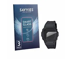 3 Stuks Savvies Screenprotector - geschikt voor Casio G-Shock GW-M5610U-1CJF - beschermfolie glas transparant
