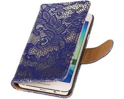 Blauw Lace Booktype Samsung Galaxy A3 2016 Wallet Cover Hoesje