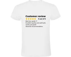 Customer review tour guide Heren T-shirt | reisgids | beoordeling | vakantie | humor | grappig | Zwart
