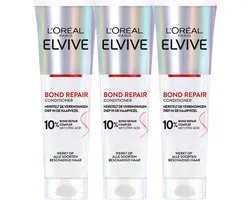 L'Oréal Paris Elvive Bond Repair Conditioner - Beschadigd Haar - Conditioner Voordeelverpakking 3x 150ml