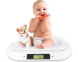 Baby Weegschaal XL - 0.01 KG - Dierenweegschaal tot 20KG - Digitaal - Antislip - Baby Spullen - Babyshower - Silvergear