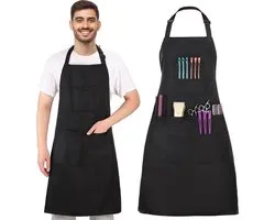 2 stuks Unisex Hairdressing Apron Barber scape Work Apron Garden Apron Household Apron Adjustable Hair Cutting Apron with Pockets