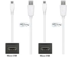 2 pièces câble Micro USB OneOne 1,0 m. Câble de charge standard. Cordon de câble de charge compatible avec nVidia P2570 Shield, P2920, P2920 Shield Game Controller, Shield Controller, Shield TV / MIDLAND H3, H5