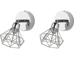 ERMA - Wandlamp set van 2 - Zilver - Metaal