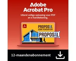 Adobe Acrobat Pro - 12 mois - 1 appareil - Multilingue - Téléchargement PC/MAC