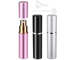 SnelShoppen - Refillable Travel Perfume Atomizer 3Pcs 10ml Mini Spray Flacons voor Parfum, Aftershave, Geuren, Ergonomisch Ontwerp met Trechter en Dif