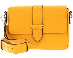 DECADENT Leren Schoudertas Nicky Cross-Body Bag Vibrant Yellow Geel