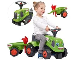 FALK – Claas duwtractor – Porteur 1er leeftijd – Richtingswiel – Mini trailer