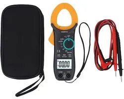 carmdering - Tangmultimeter - Digitale Stroomtang - True RMS - AC spanning 0.1-600V, stroom 0.1-400A - NCV contactloze spanning detectie - Groot LCD scherm met achterlicht - Geïntegreerde zaklamp - CAT III 600V, IEC 61010-1