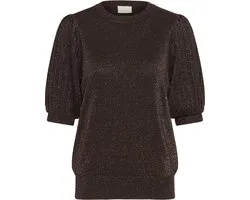 Kaffe KAregina Pleat Pullover Dames Trui - Coffee Bean