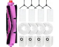 Kit d'accessoires 17 pièces - pour robot aspirateur Eureka J12 Ultra et pour Midea V12 - avec 1 brosse principale, 4 chiffons de nettoyage, 4 filtres HEPA, 4 sacs à poussière, 4 brosses latérales