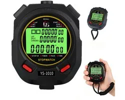 Chronomètre numérique – Chronomètre lumineux – Chronomètre de sport électronique – Chronomètre d'entraînement professionnel – Étanche – Accessoires de sport – Course à pied & Atletiekbaan – Accessoires de fitness – 75×62×21mm – Noir
