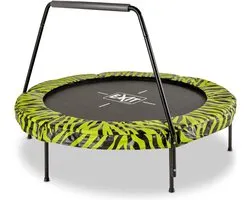 EXIT Tiggy Trampoline ø140cm - met Beugel - Rond - Kindertrampoline - Zwart/groen