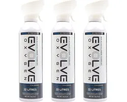 Evolve Oxygen 3x 22L - Pure Zuurstof (97%) - Zuurstoffles - 66L Totaal