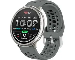 Siliconen bandje - geschikt voor Amazfit GTS / GTS 2(E) / GTS 2 Mini / GTS 3 / 4 (Mini) / Bip (S) / Bip U (Pro) / Bip Lite / Bip 3 (Pro) / GTR 42 mm / Pop (Pro) / Active (2) - donkergrijs