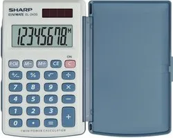 Sharp rekenmachine - grijs - 8 digit - 1x LR54 batterij