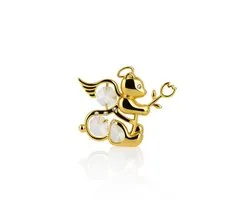 Luxe Panda Plaqué 24K avec Cristaux Swarovski – Décoration avec Ventouse – Statuette Dorée – Ornement Panda en Cristal