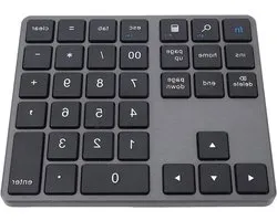 Fockety Bluetooth Number Pad, 2.4G Draadloos 35 Toetsen USB Oplaadbaar Draadloos Numeriek Toetsenbord met Ontvanger, Slanke Externe Numpad -toetsenbordgegevensinvoertoetsenbord voor (GREY)