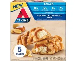 Atkins | Snack Bar | Peanutty Overload | Doos | 5 x 42g