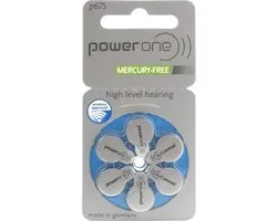 PowerOne 675 : Kwikvrije hoortoestelbatterijen, 5 Wafers