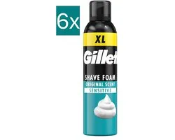Gillette - Mousse à raser - Peau sensible - 300ml x 6