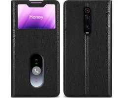 Coque Cadorabo compatible avec Xiaomi Mi 9T / Mi 9T PRO / RedMi K20 / RedMi K20 PRO en COMET BLACK - Coque de protection avec fermeture magnétique, fonction support et 2 fenêtres de visualisation