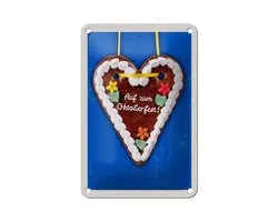 Blechschild Reise 12x18cm München Oktoberfest Lebkuchen Herz Schild