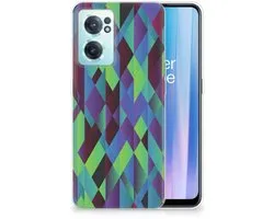 OnePlus Nord CE 2 5G TPU Hoesje Abstract Green Blue