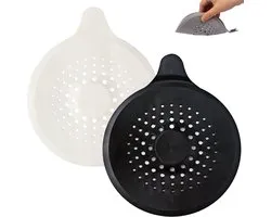 (2 pcs) Hair Catcher for Shower Drain with Strong Suction Cup, Silicone Sink Strainer Protector Shower Drain Cover Hair Stop Stair Sink Filter for Bathroom Bath Kitchen Countertop