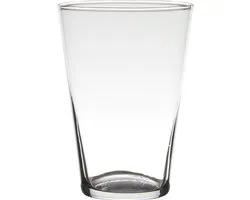 Bloemenvaas - Transparant - home-basics - conische vaas - glas - 20 x 14 cm