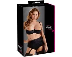 Taille Plus Cottelli - Soutien-gorge ouvert magnifiquement raffiné avec bonnets légèrement rembourrés pour un look de première classe - Taille 95E - Noir