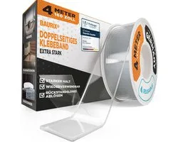 Tape adhésif double face BAURIX® Nano [4 m] | ruban adhésif double face extra fort | Ruban adhésif double face Ruban de montage en silicone transparent - Ruban adhésif double face - Rouleaux de Ruban adhésif adhésif