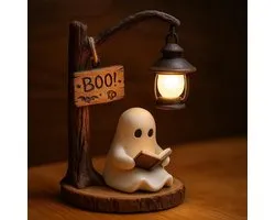 Spookbeeldje 3D Nachtlampje Zwart | Halloween Hars Beeldje | Decoratief Bureau Accessoire | Sfeervol Nachtlampje voor Kantoor & Thuis | Ontspannend & Rustgevend | Cadeau voor Volwassenen & Kinderen | Halloween & Feestdagen Decoratie