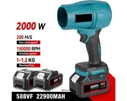 Mini Bladblazer - High Power Blower - Mini Blower - Blower - Bladblazer - 2000W - 720 km/h - 2 x Accu - Draadloos